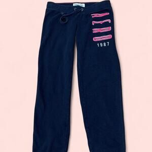 Vintage Aeropostale  Navy and Pink “Aero 87” sweatpants size medium